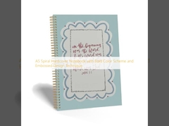 Спиральный блокнот А5 в твердой обложке с яркой цветовой гаммой и тиснением