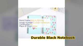 Черный спиральный блокнот в прочном твердом переплете для зарисовок